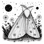 Moths in Night: Evening Scene Coloring Pages 1