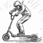 Motor Freestyle Stunt Scooter Coloring Pages 1