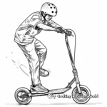 Motor Freestyle Stunt Scooter Coloring Pages 2