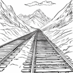 Mountainous Terrain Train Tracks Coloring Sheets 2