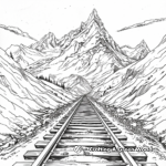 Mountainous Terrain Train Tracks Coloring Sheets 4