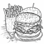 Mouth-Watering Burger and Fries Coloring Pages 2