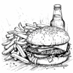 Mouth-Watering Burger and Fries Coloring Pages 3