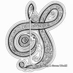 Mozart Style Paisley Music Note Coloring Pages 2