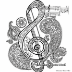 Mozart Style Paisley Music Note Coloring Pages 3
