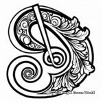 Mozart Style Paisley Music Note Coloring Pages 4