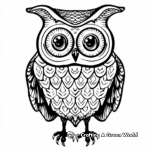 Multi-eyed Psychedelic Owl Coloring Sheets 1