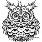 Multi-eyed Psychedelic Owl Coloring Sheets 2