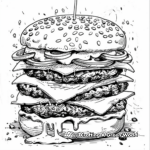 Multi-Layered Deluxe Burger Coloring Pages 2