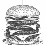 Multi-Layered Deluxe Burger Coloring Pages 3
