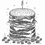 Multi-Layered Deluxe Burger Coloring Pages 4