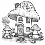Mushroom House with Garden: Landscape Coloring Pages 2