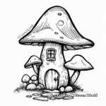 Mushroom House with Garden: Landscape Coloring Pages 4