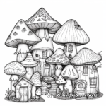 Mushroom Village Coloring Pages: Multiple Houses 3