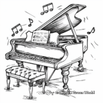 Musical Jazz Piano Coloring Pages 1