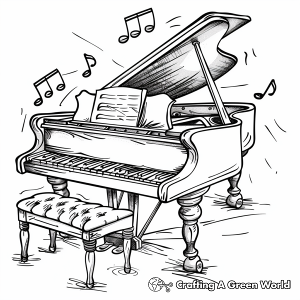 Piano Coloring Pages Free Printable 
