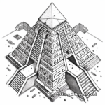 Mysterious Egyptian Pyramid Maze Coloring Pages 1