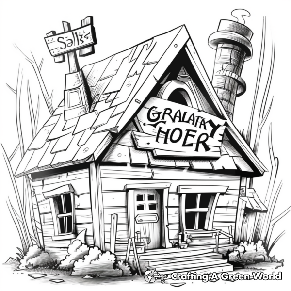 Mystery Shack Gravity Falls Coloring Pages 1