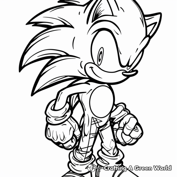 Dark Sonic Coloring Pages - Free &amp; Printable!