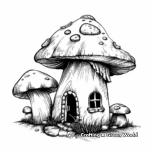 Mystical Fairy Mushroom House Coloring Pages 3