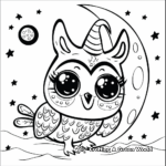 Mystical Moonlight Owlicorn Coloring Pages 1