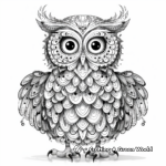 Mystical Psychedelic Owl Coloring Pages 2
