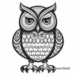 Mystical Psychedelic Owl Coloring Pages 4