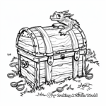 Mythical Dragon Guarding Treasure Chest Coloring Pages 4