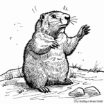 Mythical Groundhog Page for Artists to Color 1