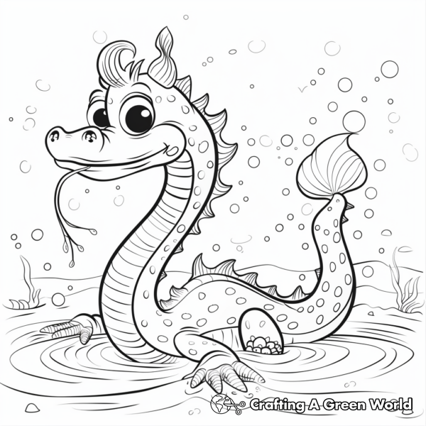 Mythical Sea Serpent Coloring Pages 1