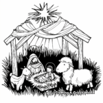 Nativity Scene Christmas Story Coloring Pages 1