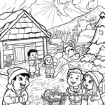 Nativity Scene Christmas Story Coloring Pages 4