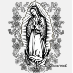Nature-Inspired Our Lady of Guadalupe Coloring Pages 1