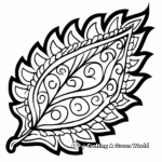 Nature-Inspired Paisley Leaf Coloring Pages 1
