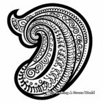 Nature-Inspired Paisley Leaf Coloring Pages 3
