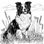 Nature-Themed Farm Collie Coloring Pages 2