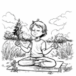 Nature-Themed Outdoor Yoga Coloring Pages 1
