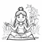 Nature-Themed Outdoor Yoga Coloring Pages 2