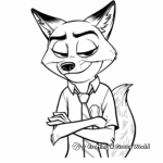 Nick Wilde: Sly Fox of Zootopia Coloring Pages 1