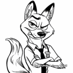 Nick Wilde: Sly Fox of Zootopia Coloring Pages 4