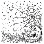Night Scene Spider Web Coloring Pages 2