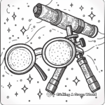 Night Sky through Telescope Glasses Coloring Pages 1