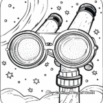 Night Sky through Telescope Glasses Coloring Pages 2