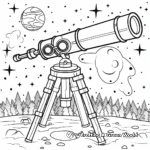 Night Sky through Telescope Glasses Coloring Pages 3