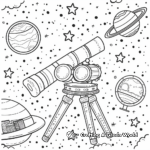 Night Sky through Telescope Glasses Coloring Pages 4