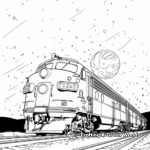 Nighttime Freight Train Coloring Pages 1