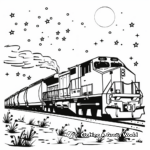 Nighttime Freight Train Coloring Pages 2