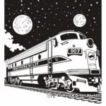 Nighttime Freight Train Coloring Pages 3