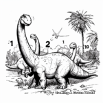 Number 1-10 Dinosaurs Themed Coloring Pages 4
