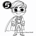Number 5 Superhero Themed Coloring Pages 1